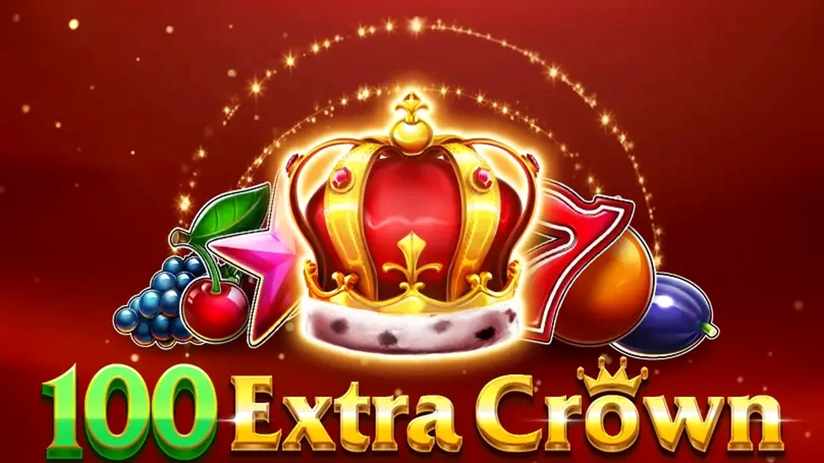 100 Extra Crown slot game screen na may mga prutas at korona
