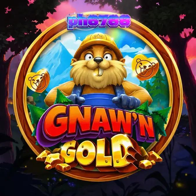 Ang makulay na kagubatan at mga karakter ng Gnaw’n Gold slot.
